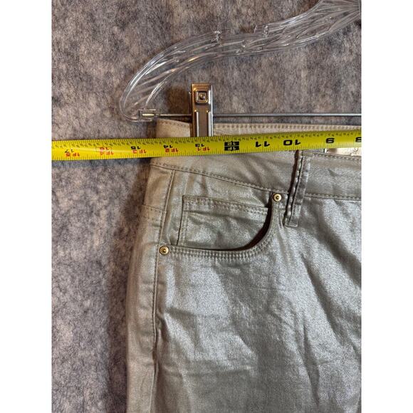 Kut From The Kloth NEW Shiny Gold Sz 2 High Rise Charlize Fab Ab Cigarette Leg - Picture 8 of 10